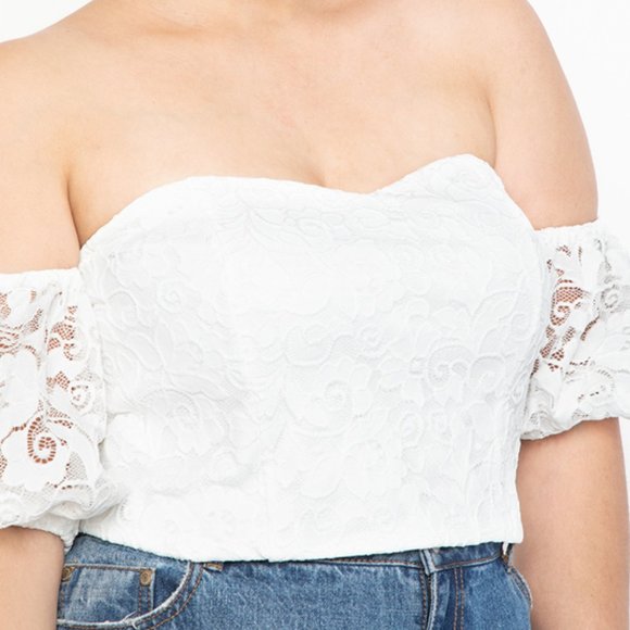 Eloquii Off the Shoulder Lace Top Size 20 - Picture 4 of 4